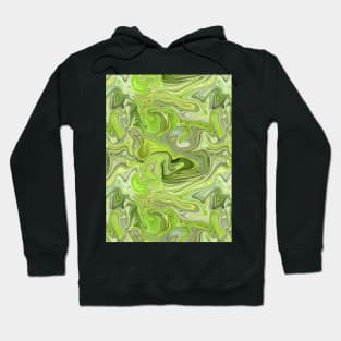 Lime Green Silk Marble - Digital Liquid Paint Hoodie